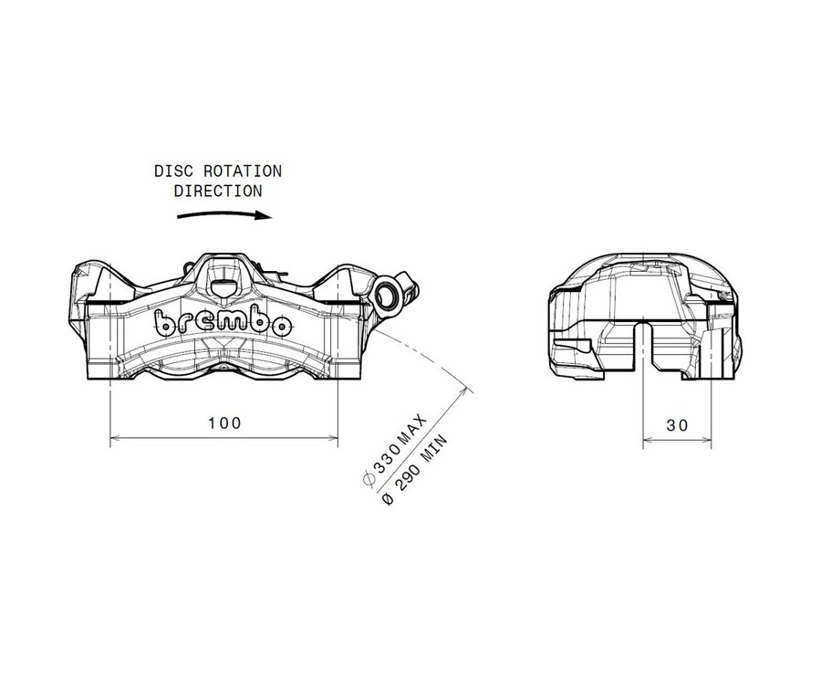 Etrier de frein avant droit BREMBO Stylema noir - 1090763