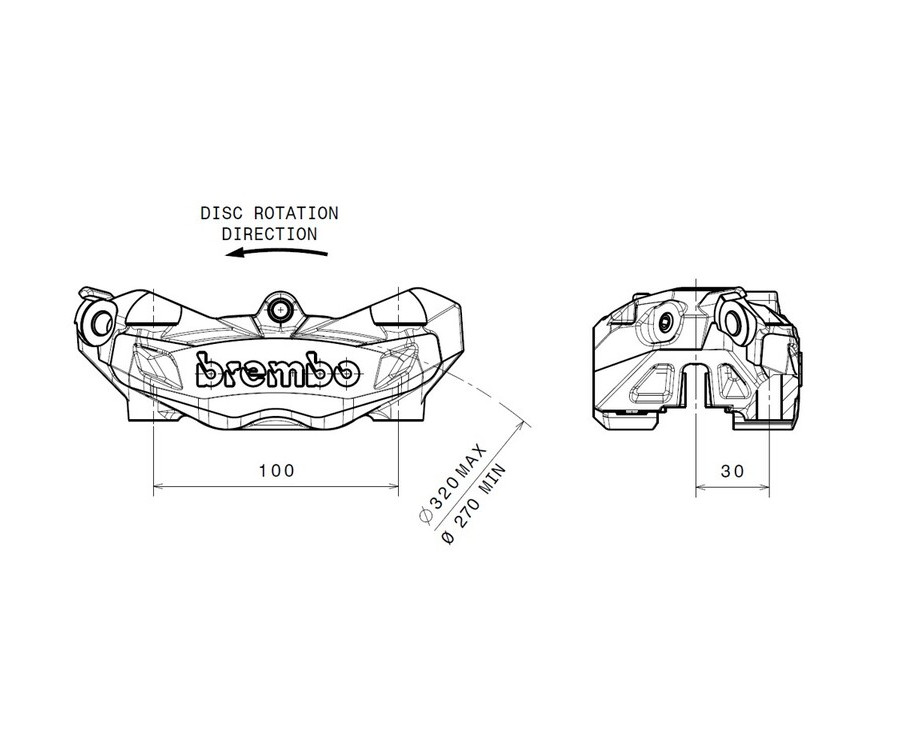 Etrier de frein avant droit BREMBO M4 or Ø32mm - 1090758