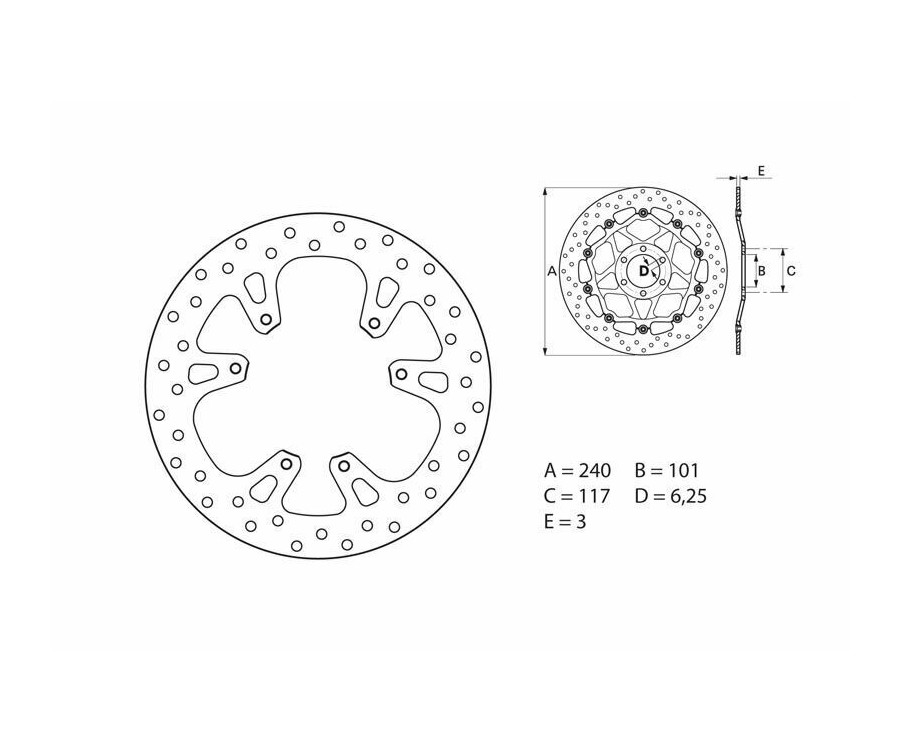 Disque de frein BREMBO Serie Oro rond fixe - 1035477