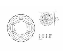 Disque de frein BREMBO Serie Oro rond flottant