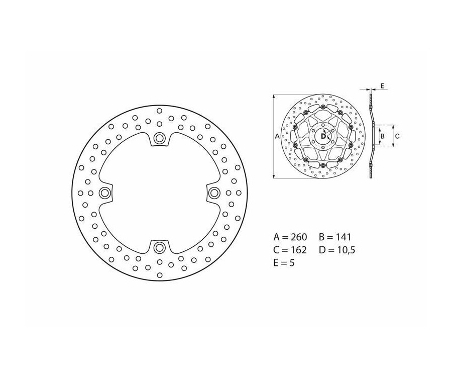 Disque de frein BREMBO Serie Oro rond fixe - 1035517