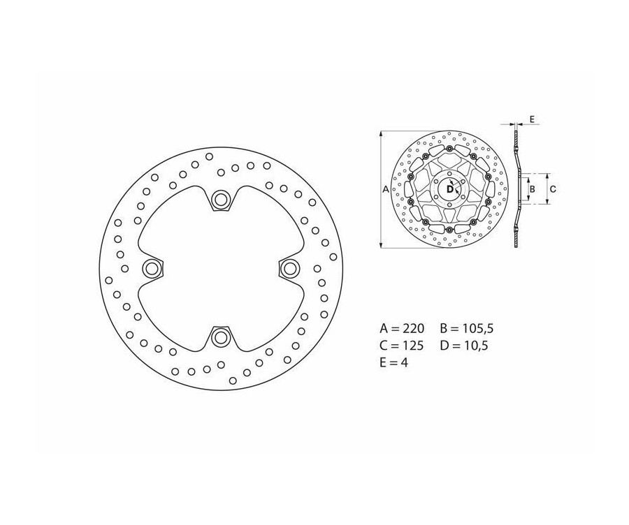 Disque de frein BREMBO Serie Oro rond fixe - 1035427