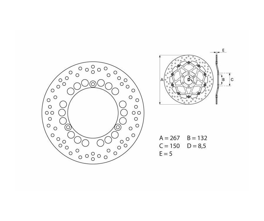 Disque de frein BREMBO Serie Oro rond fixe Disque de frein BREMBO Serie Oro rond fixe
