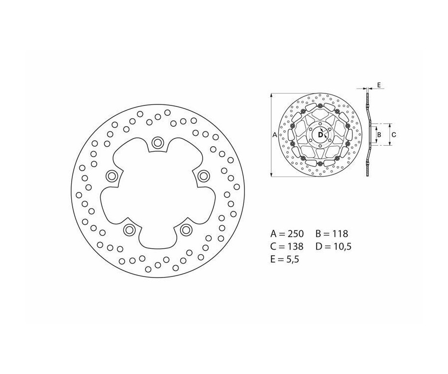 Disque de frein BREMBO Serie Oro rond fixe Disque de frein BREMBO Serie Oro rond fixe