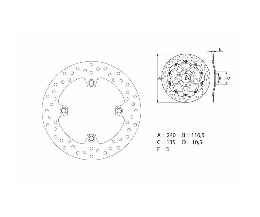 Disque de frein BREMBO Serie Oro rond fixe - 1035466