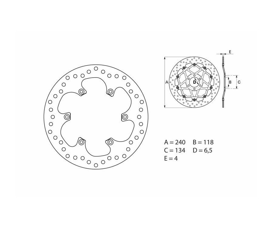 Disque de frein BREMBO Serie Oro rond fixe Disque de frein BREMBO Serie Oro rond fixe