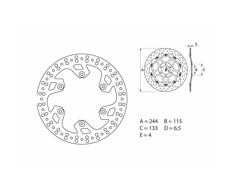 Disque de frein BREMBO Serie Oro rond fixe - 1035472