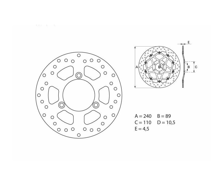 Disque de frein BREMBO Serie Oro rond fixe - 1035454