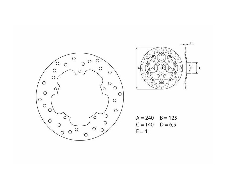 Disque de frein BREMBO Serie Oro rond fixe - 1035459