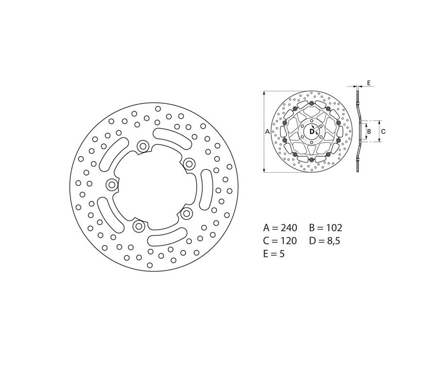 Disque de frein BREMBO Serie Oro rond fixe - 1035446