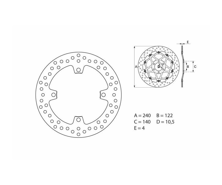 Disque de frein BREMBO Serie Oro rond fixe - 1035470