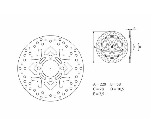 Disque de frein BREMBO Serie Oro rond fixe