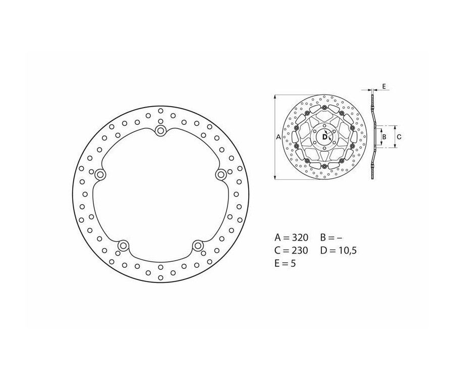 Disque de frein BREMBO Serie Oro rond fixe - 1035536
