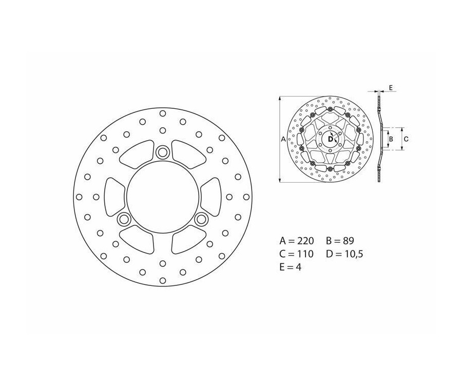 Disque de frein BREMBO Serie Oro rond fixe - 1035418