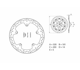 Disque de frein BREMBO Serie Oro rond fixe