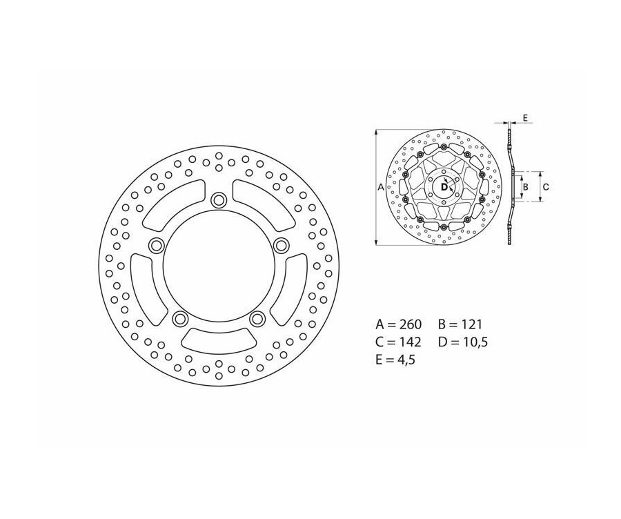 Disque de frein BREMBO Serie Oro rond fixe - 1035494