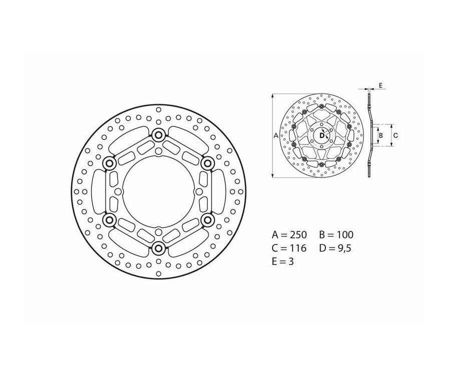 Disque de frein BREMBO Serie Oro rond flottant - 1035575