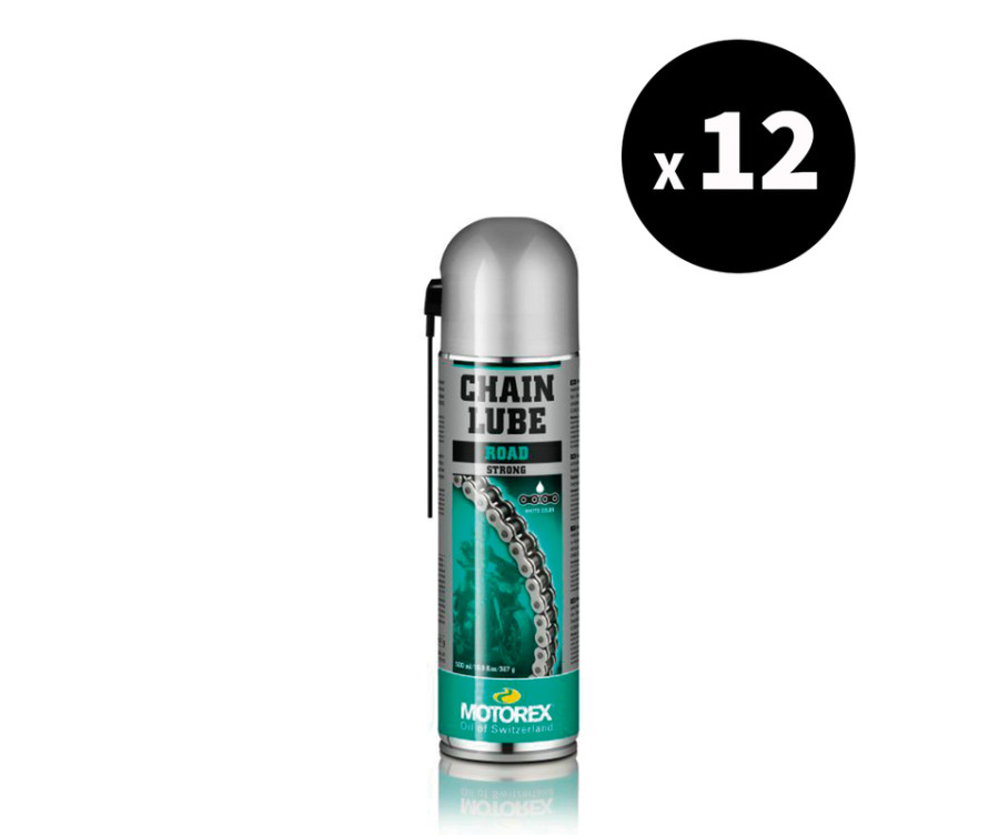 Lubrifiant chaîne MOTOREX Chainlube Road Strong - spray 500ml x12 - 3062635