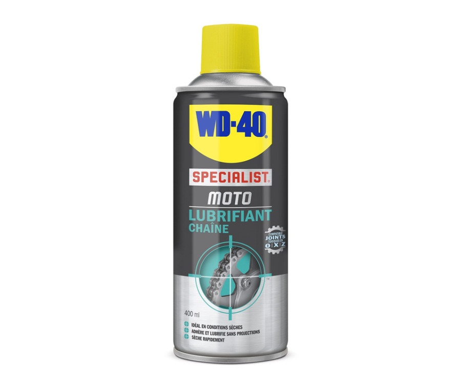 Lubrifiant chaîne WD-40 Specialist® Moto conditions sèches - Spray 400 ml - 1099847