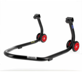 Béquille arrière BIHR Home Track supports en "L" noir mat roues rouge