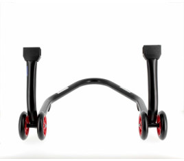 Béquille arrière BIHR Home Track supports en "L" noir mat roues rouge
