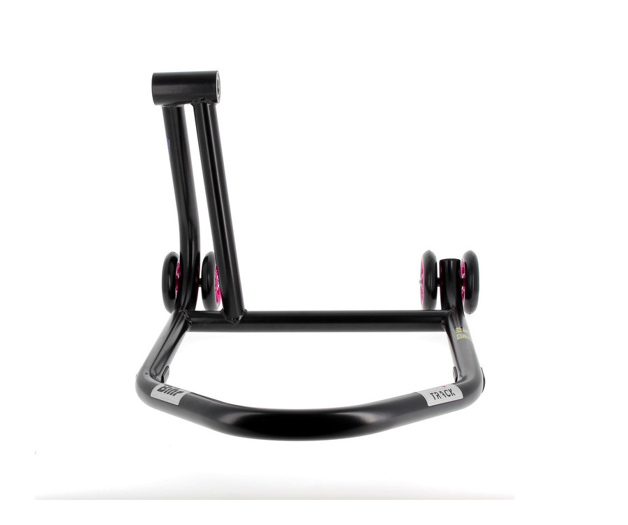 Béquille monobras gauche BIHR Home Track noir mat roues rose - 3032146