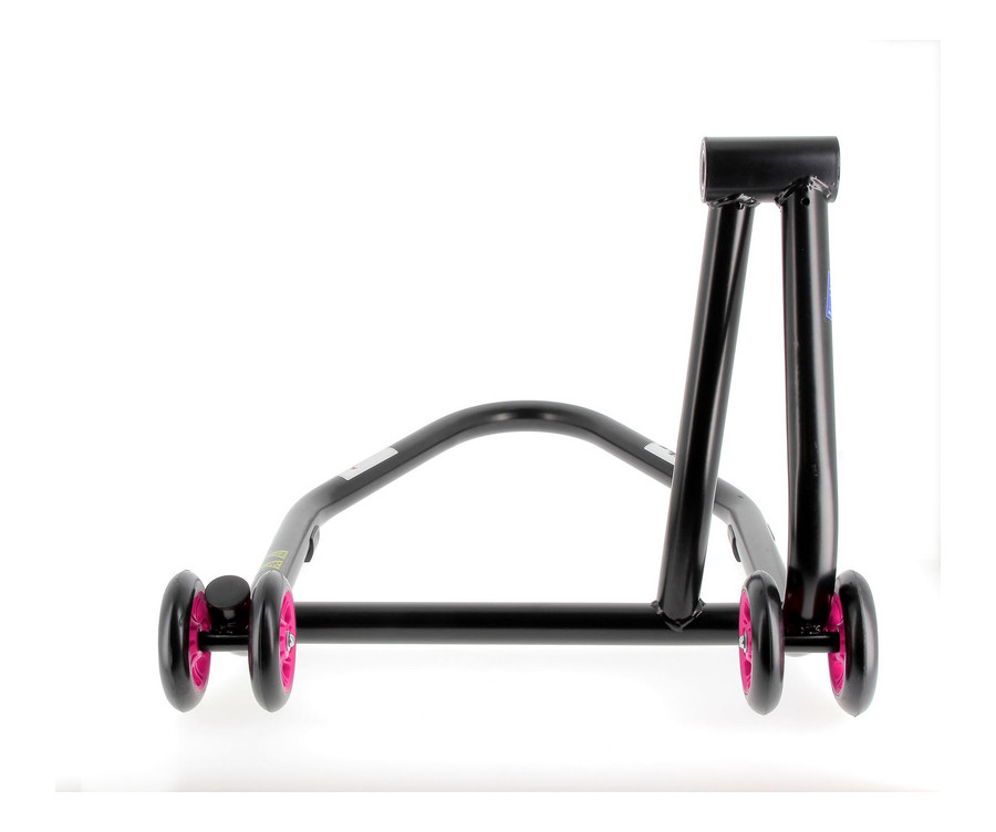 Béquille monobras gauche BIHR Home Track noir mat roues rose - 3032146