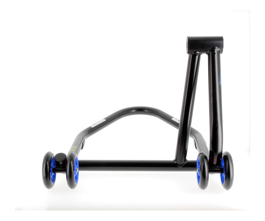 Béquille monobras gauche BIHR Home Track noir mat roues bleu - 3032097