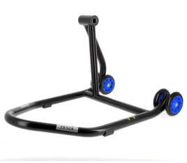 Béquille monobras gauche BIHR Home Track noir mat roues bleu
