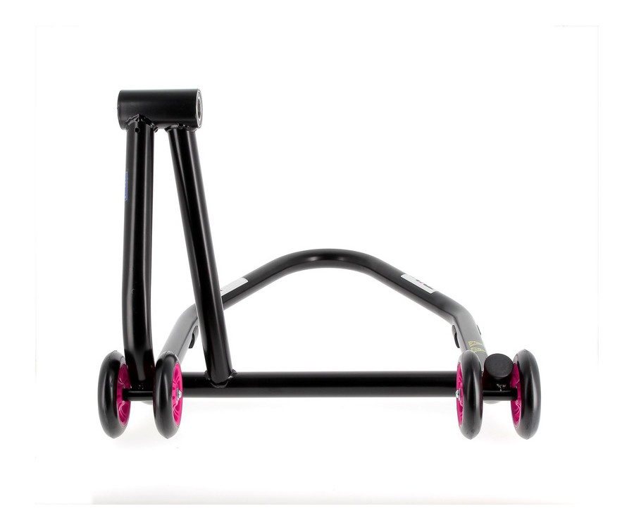 Béquille monobras droite BIHR Home Track noir mat roues rose - 3032121