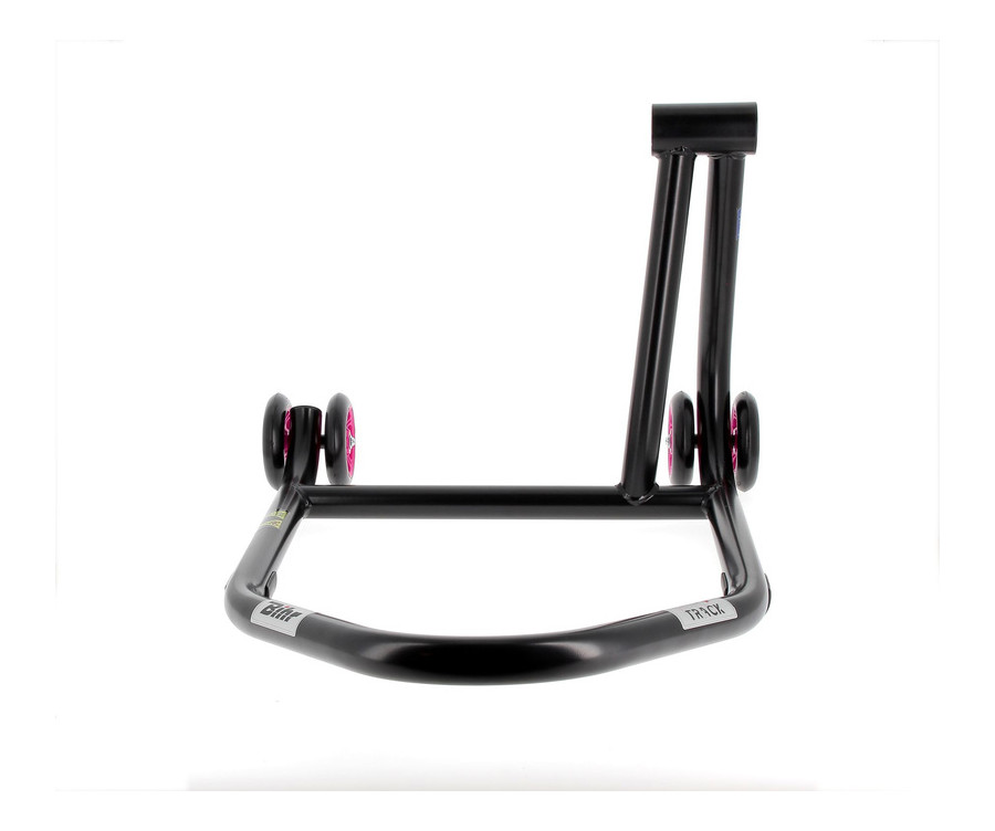 Béquille monobras droite BIHR Home Track noir mat roues rose - 3032121