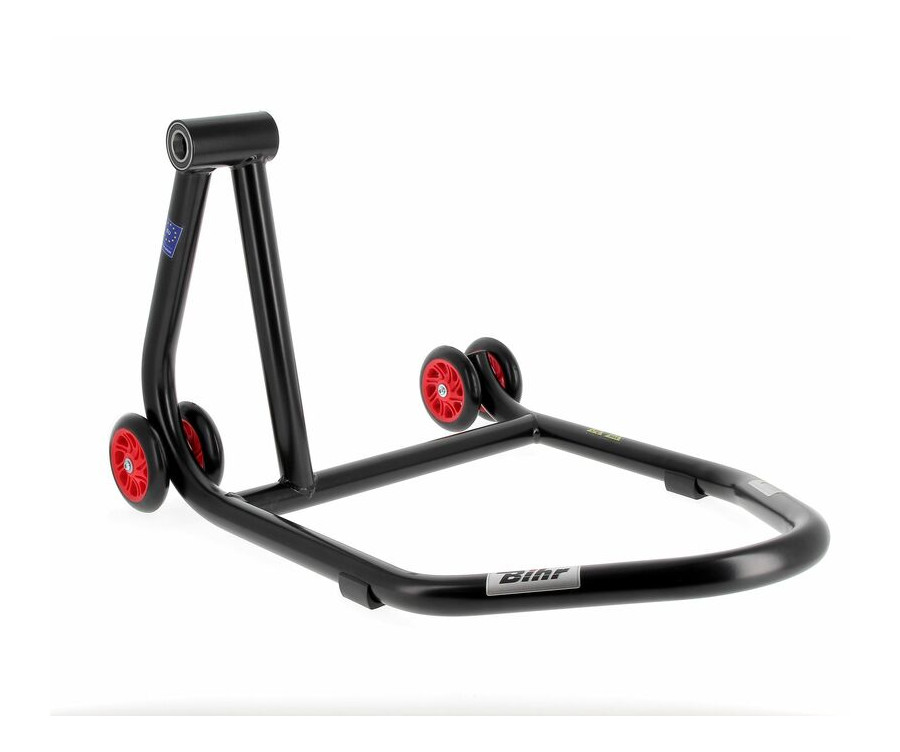 Béquille monobras gauche BIHR Home Track noir mat roues rouge - 3032096