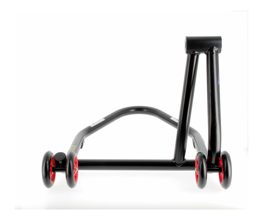 Béquille monobras gauche BIHR Home Track noir mat roues rouge - 3032096