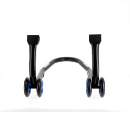 Béquille avant BIHR Home Track noir mat roues bleu