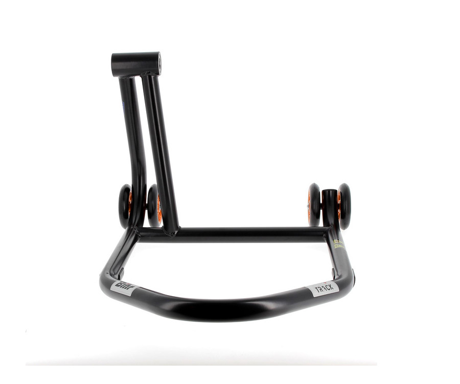 Béquille monobras gauche BIHR Home Track noir mat roues orange - 3032139