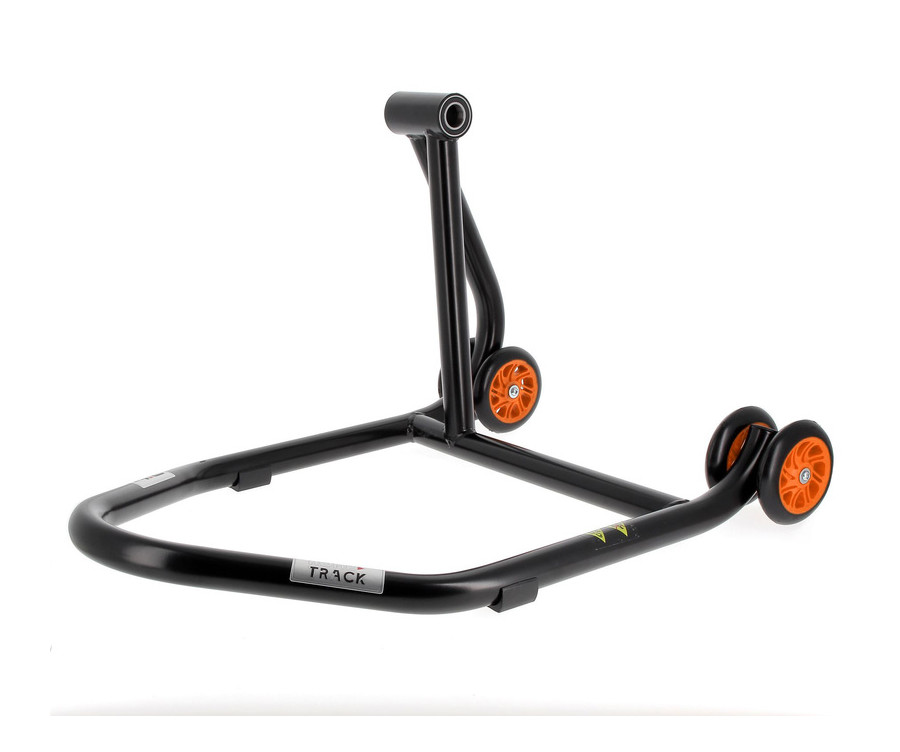 Béquille monobras gauche BIHR Home Track noir mat roues orange - 3032139