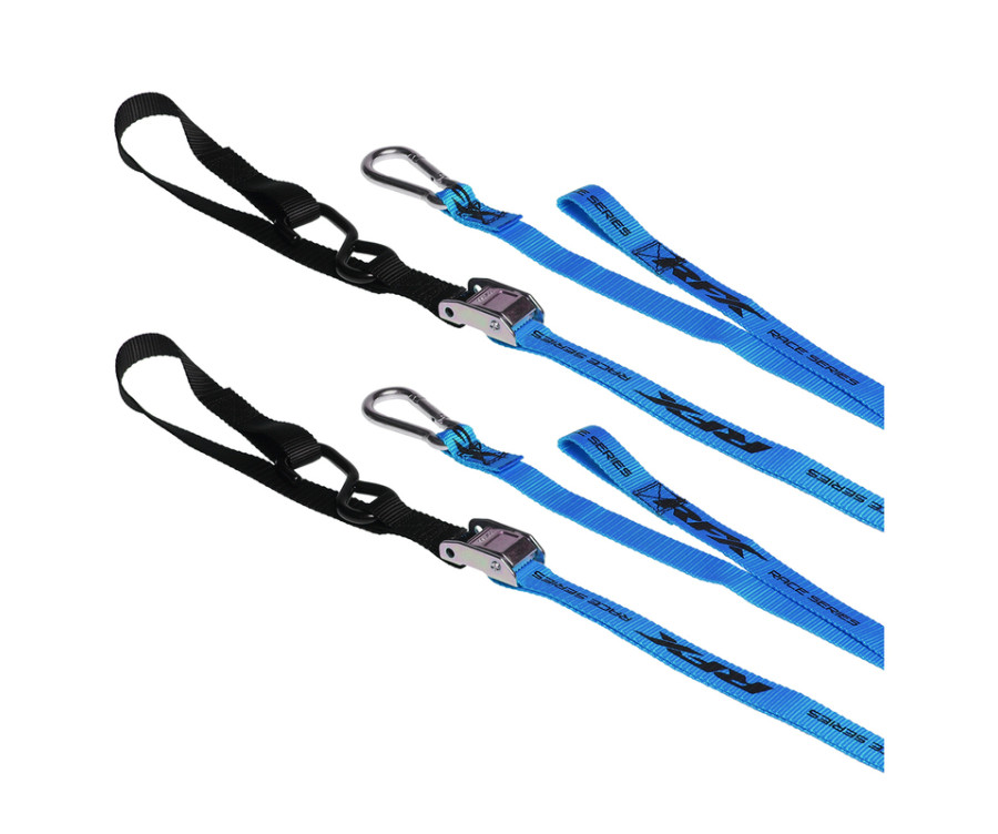 Sangles d'arrimage RFX série 1.0 Race (Bleu/Noir) avec boucle supplémentaire et mousqueton - 1110916002