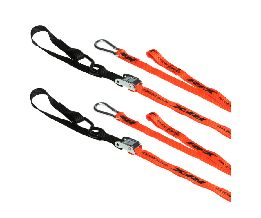 Sangles d'arrimage RFX série 1.0 Race (Orange/Noir)  (Orange/Noir) avec boucle supplémentaire et clip mousqueton - 1110916006