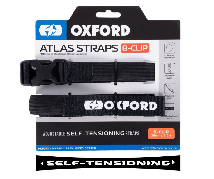 Sangle B Clip OXFORD Atlas 26mm x 2.0M noir (paire) - 1127003