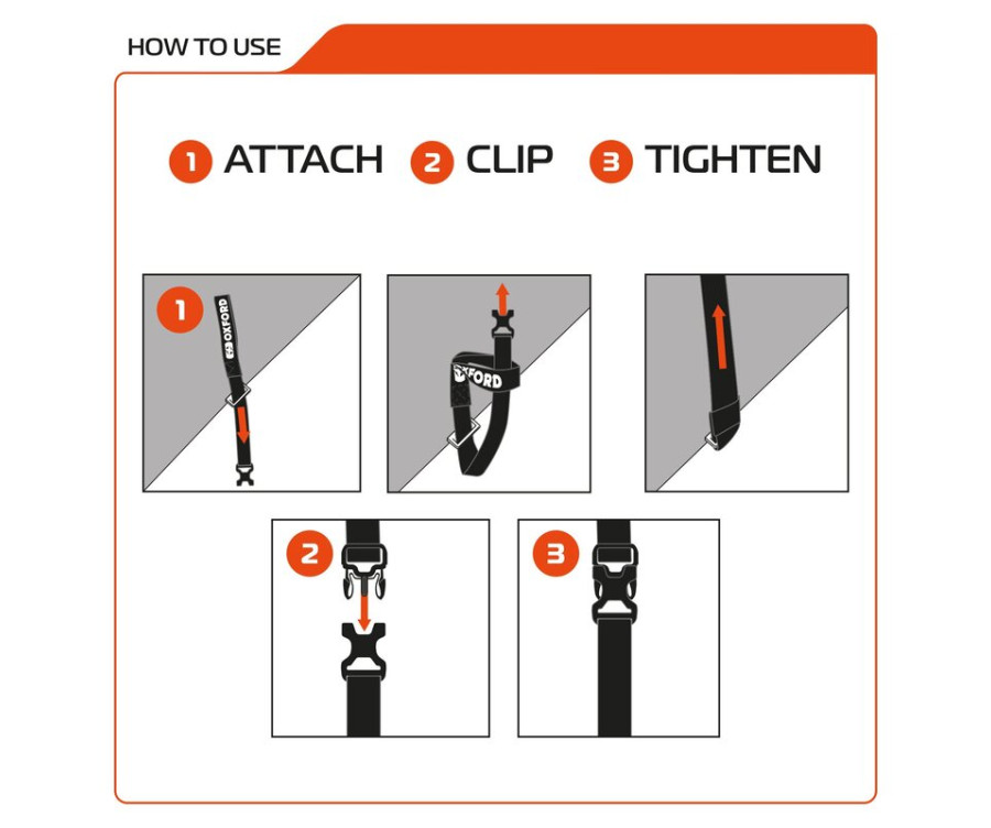 Sangle B Clip OXFORD Atlas 26mm x 2.0M noir (paire) - 1127003