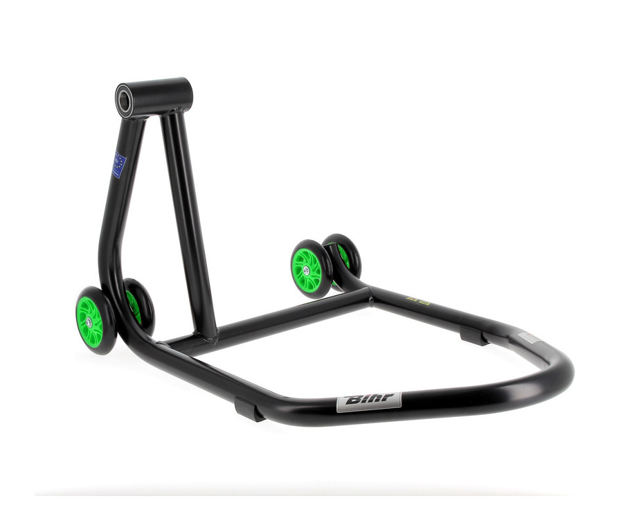 Béquille monobras gauche BIHR Home Track noir mat roues vert - 3032155