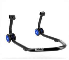 Béquille arrière BIHR Home Track supports en "V" noir mat roues bleu