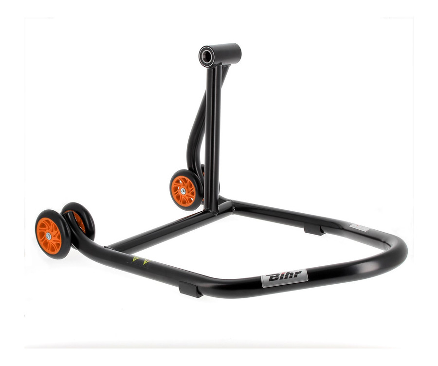 Béquille monobras droite BIHR Home Track noir mat roues orange - 3032150