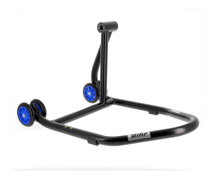 Béquille monobras droite BIHR Home Track noir mat roues bleu - 3032125