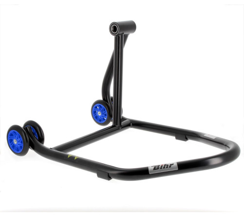 Béquille monobras droite BIHR Home Track noir mat roues bleu