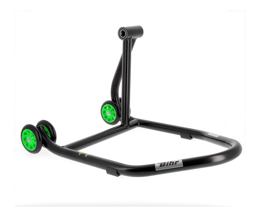 Béquille monobras droite BIHR Home Track noir mat roues vert - 3032114
