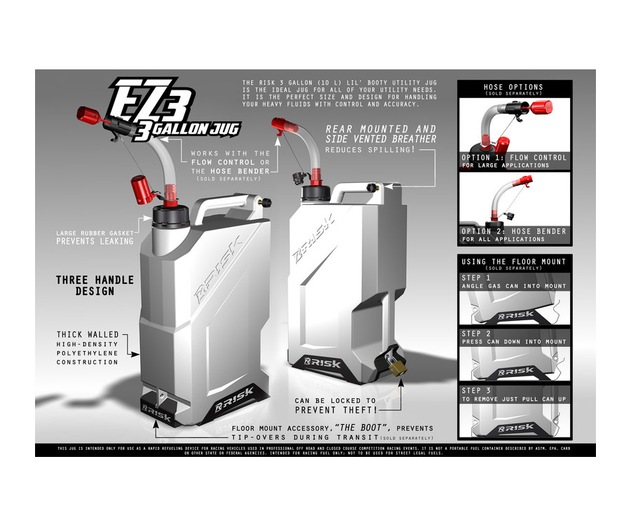 Bidon d'essence RISK EZ3 10L PEHD argent - 1070737