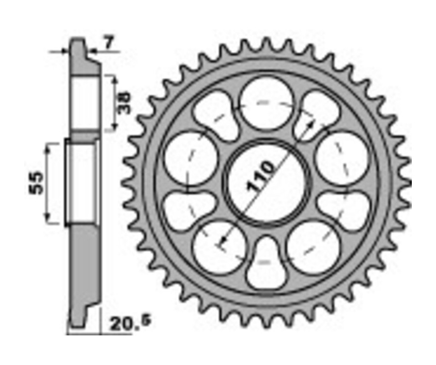 Couronne PBR aluminium Ultra-Light anodisé dur 4320 - 525 - 1075278002