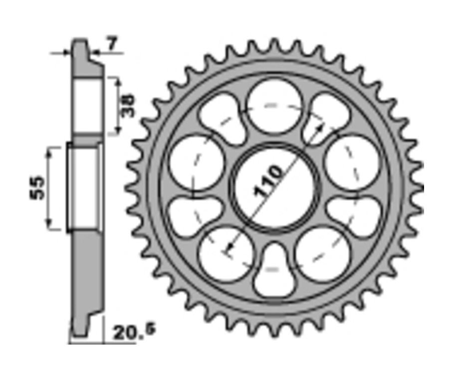 Couronne PBR aluminium Ultra-Light anodisé dur 4320 - 525 - 1075278003