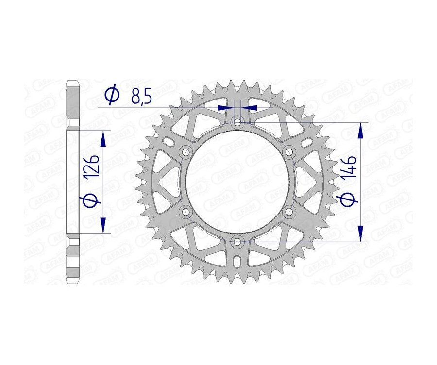 Couronne AFAM aluminium Ultra-Light anti-boue 15203 - 520 Couronne AFAM aluminium Ultra-Light anti-boue 15203 - 520